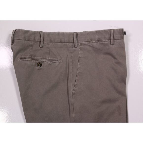 PT Torino Khaki Tan Flat Front Slim Fit Stretch Cotton Chino Pants 34x28 - Picture 2 of 9